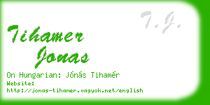 tihamer jonas business card